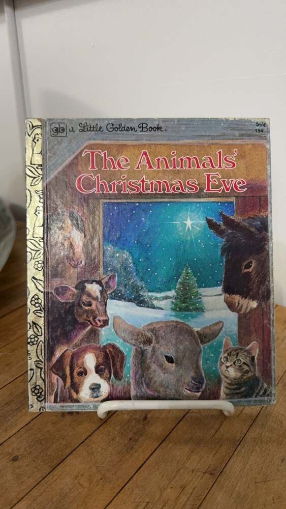 A Little Golden Book The Animals Christmas Eve 1977 Vintage Hardcover Book Child
